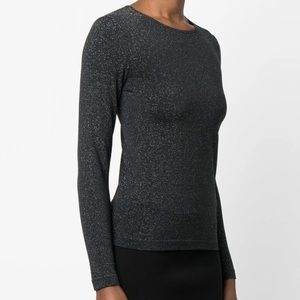 Wolford Metallic Black Shiny Long Sleeve, Size M
